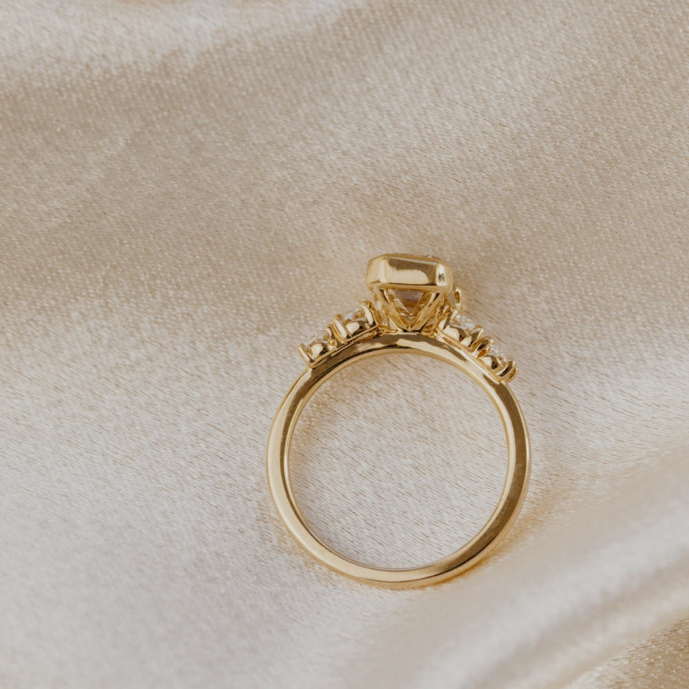 The Billie Emerald Cut Champagne Diamond Ring