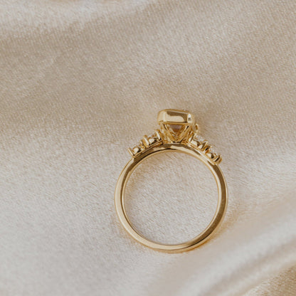 The Billie Emerald Cut Champagne Diamond Ring