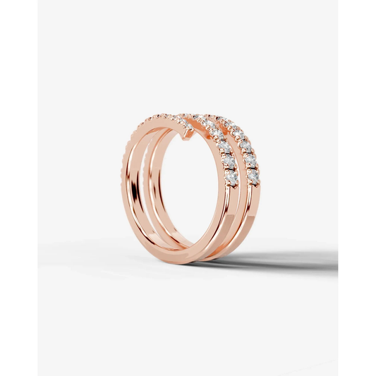 Carrie Lab Grown Round Diamond Wedding Ring - Rose Gold - 18K - 4ct
