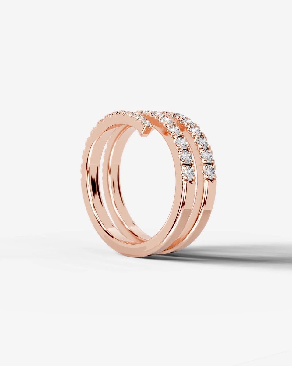 Carrie Lab Grown Round Diamond Wedding Ring - Rose Gold