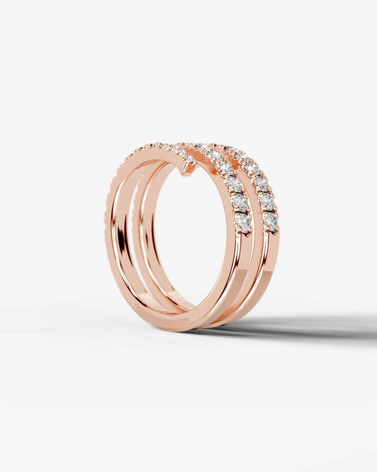 Carrie Lab Grown Round Diamond Wedding Ring - Rose Gold