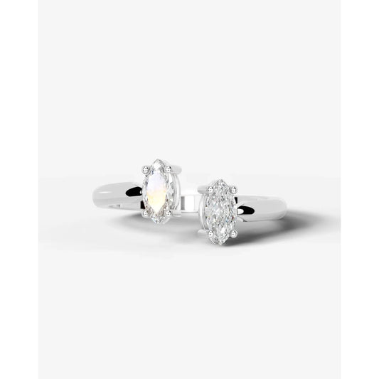 Celine Lab Grown Marquise Diamond Wedding Ring - Platinum
