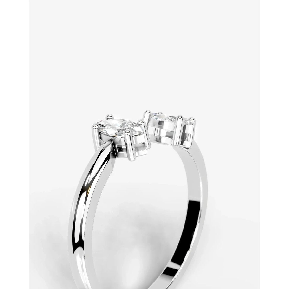 Celine Lab Grown Marquise Diamond Wedding Ring - Platinum