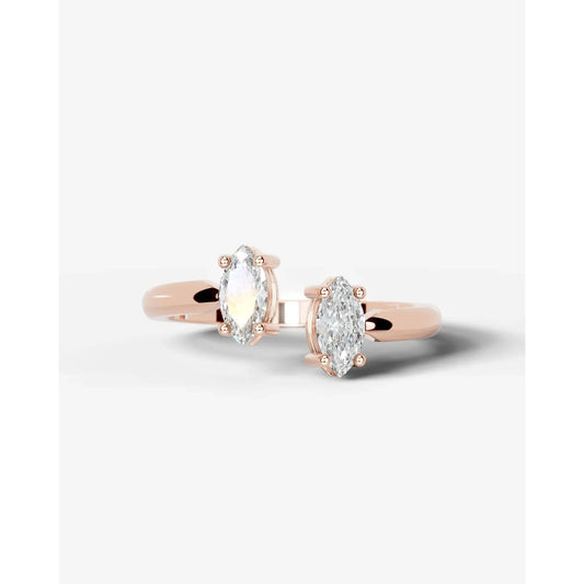 Celine Lab Grown Marquise Diamond Wedding Ring - Rose Gold