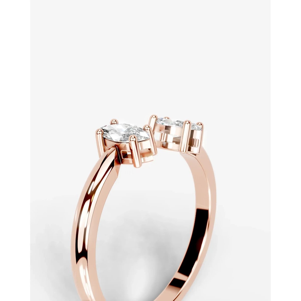 Celine Lab Grown Marquise Diamond Wedding Ring - Rose Gold