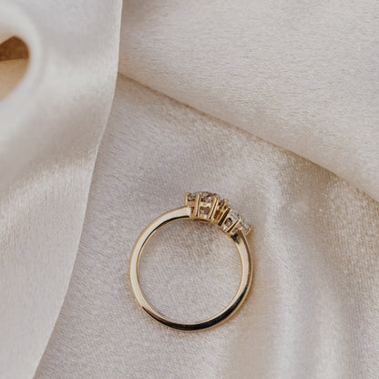 The Toi et Moi Oval Champagne Diamond and Pear Lab Grown Diamond Ring