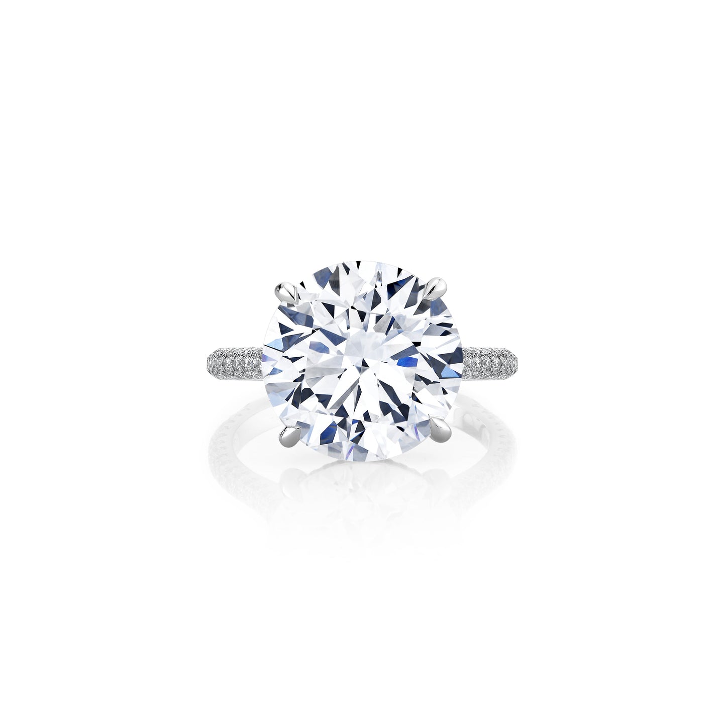 Lara Jewels High Jewellry High Jewelry | Chelsea Round Brilliant Solitaire Lab Diamond Engagement Ring - Round - 18k White Gold - Front View