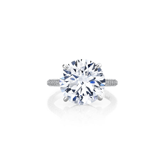 Lara Jewels High Jewellry High Jewelry | Chelsea Round Brilliant Solitaire Lab Diamond Engagement Ring - Round - 18k White Gold - Front View