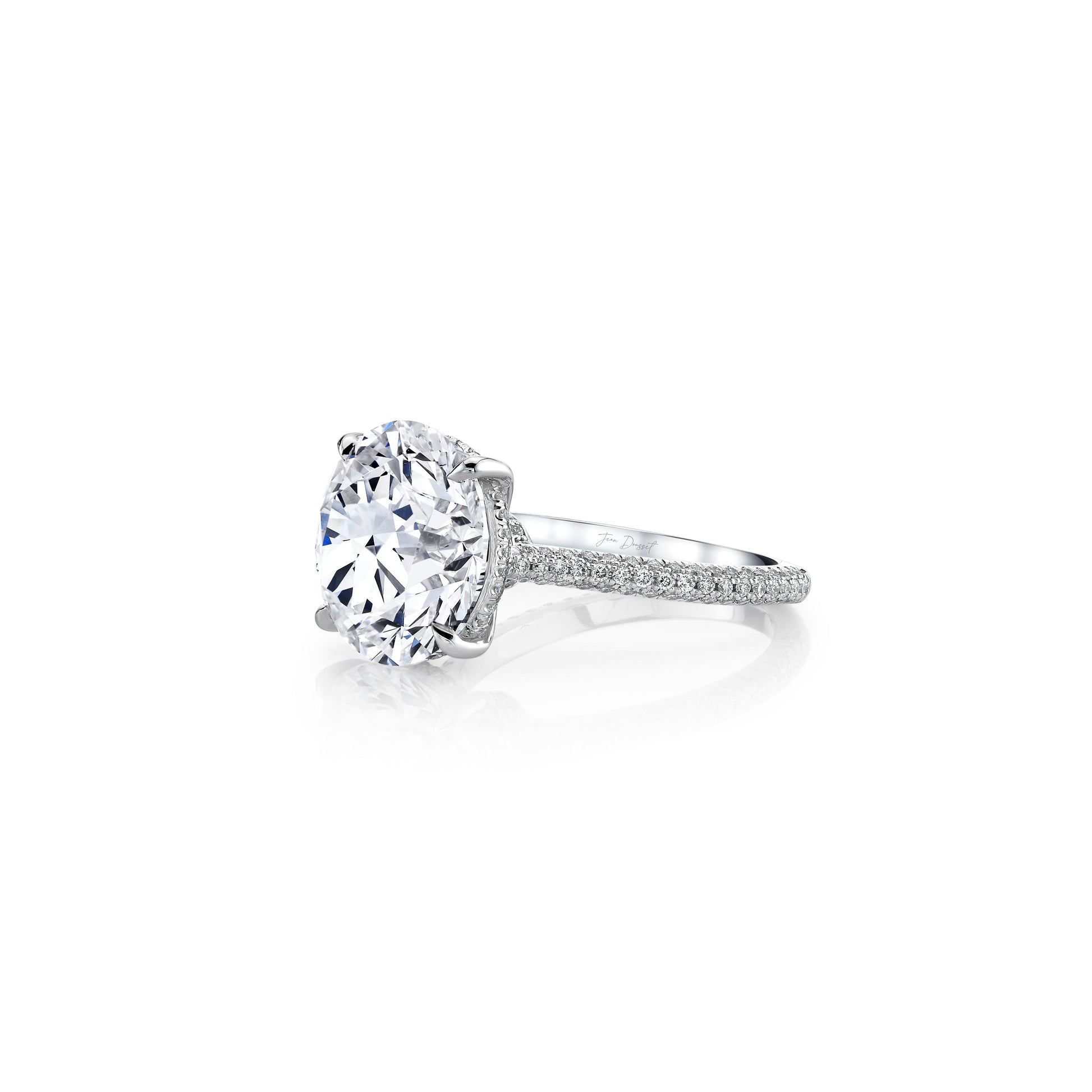 Lara Jewels High Jewellry High Jewelry | Chelsea Round Brilliant Solitaire Lab Diamond Engagement Ring - Round - 14k White Gold - Side View