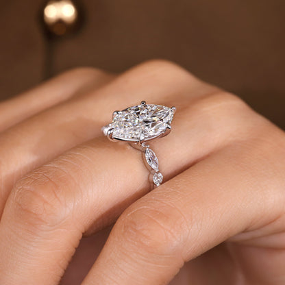 5 - 8 Carat IGI Certified Marquise Diamond Engagement Ring