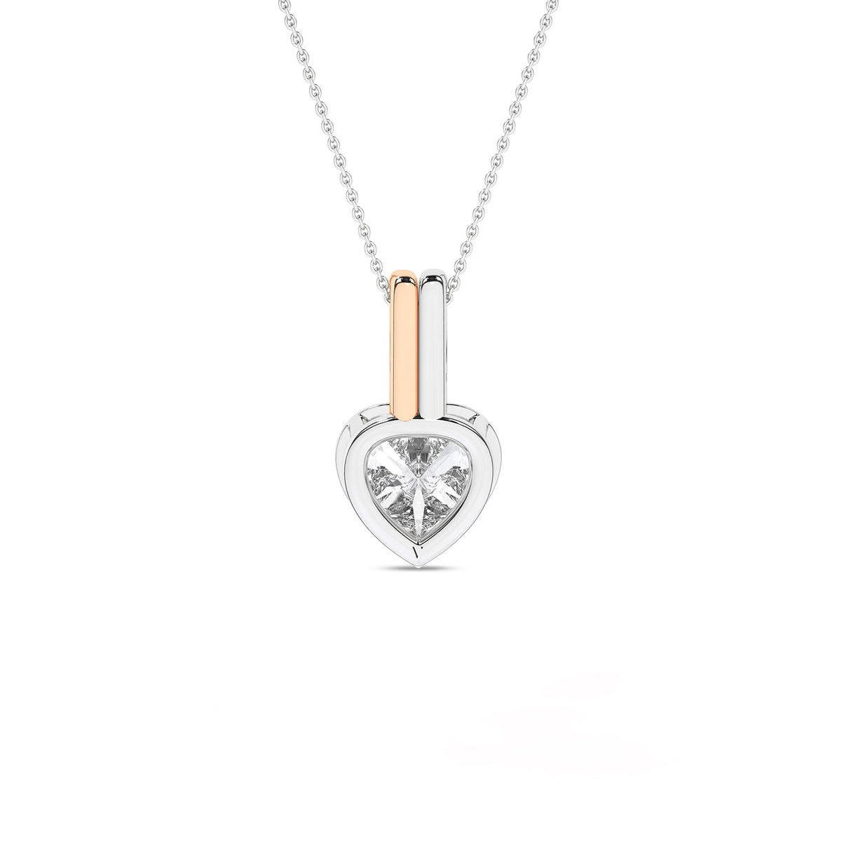 Coupled Heart Bezel Necklace