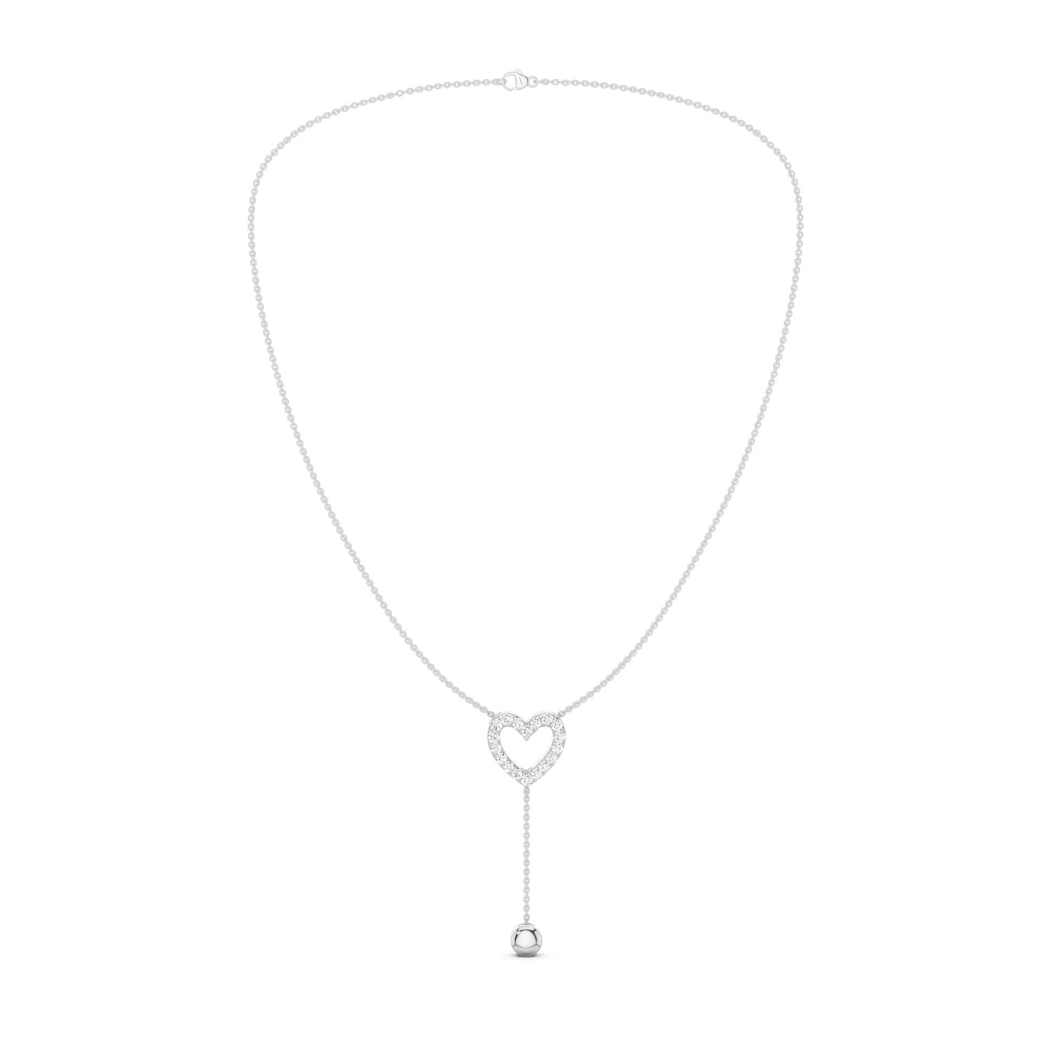Silhouette Heart Drop Necklace