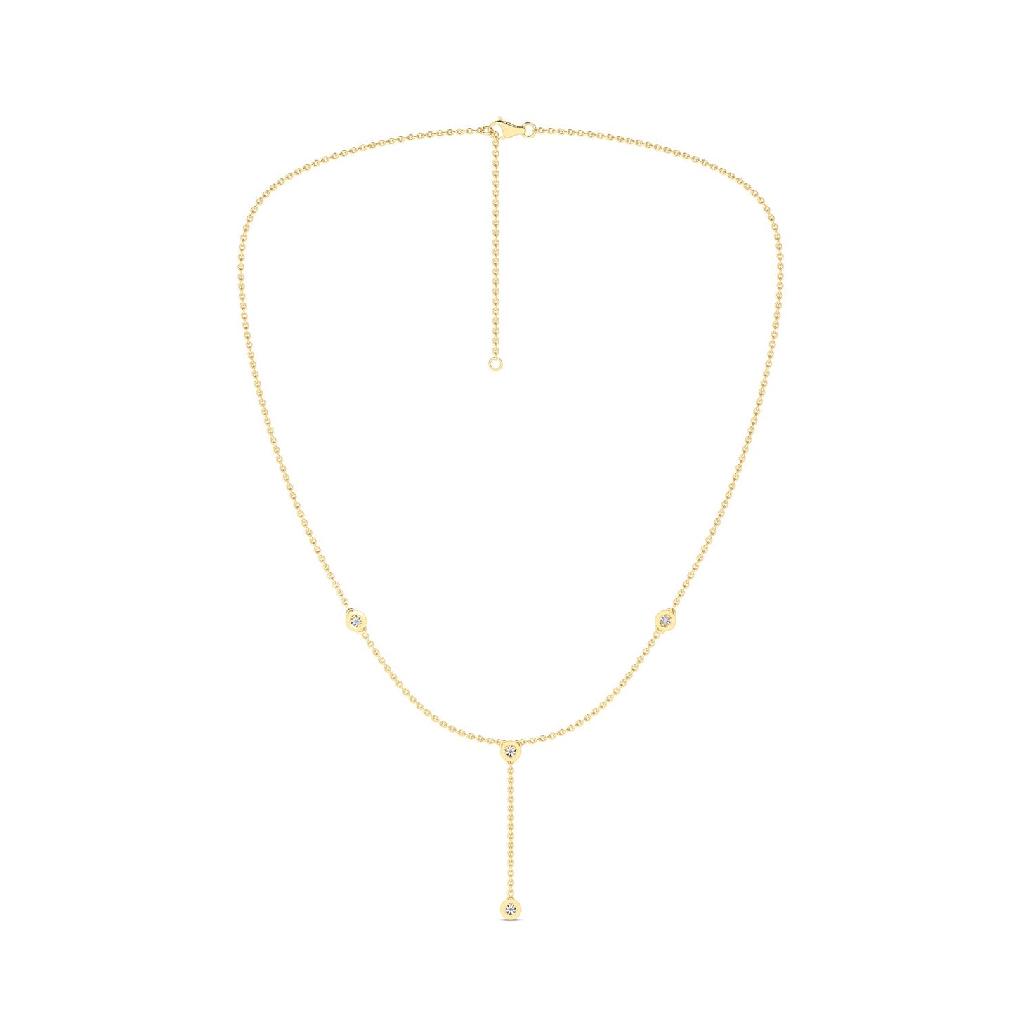 Encompassing Round Stationed Y Necklace