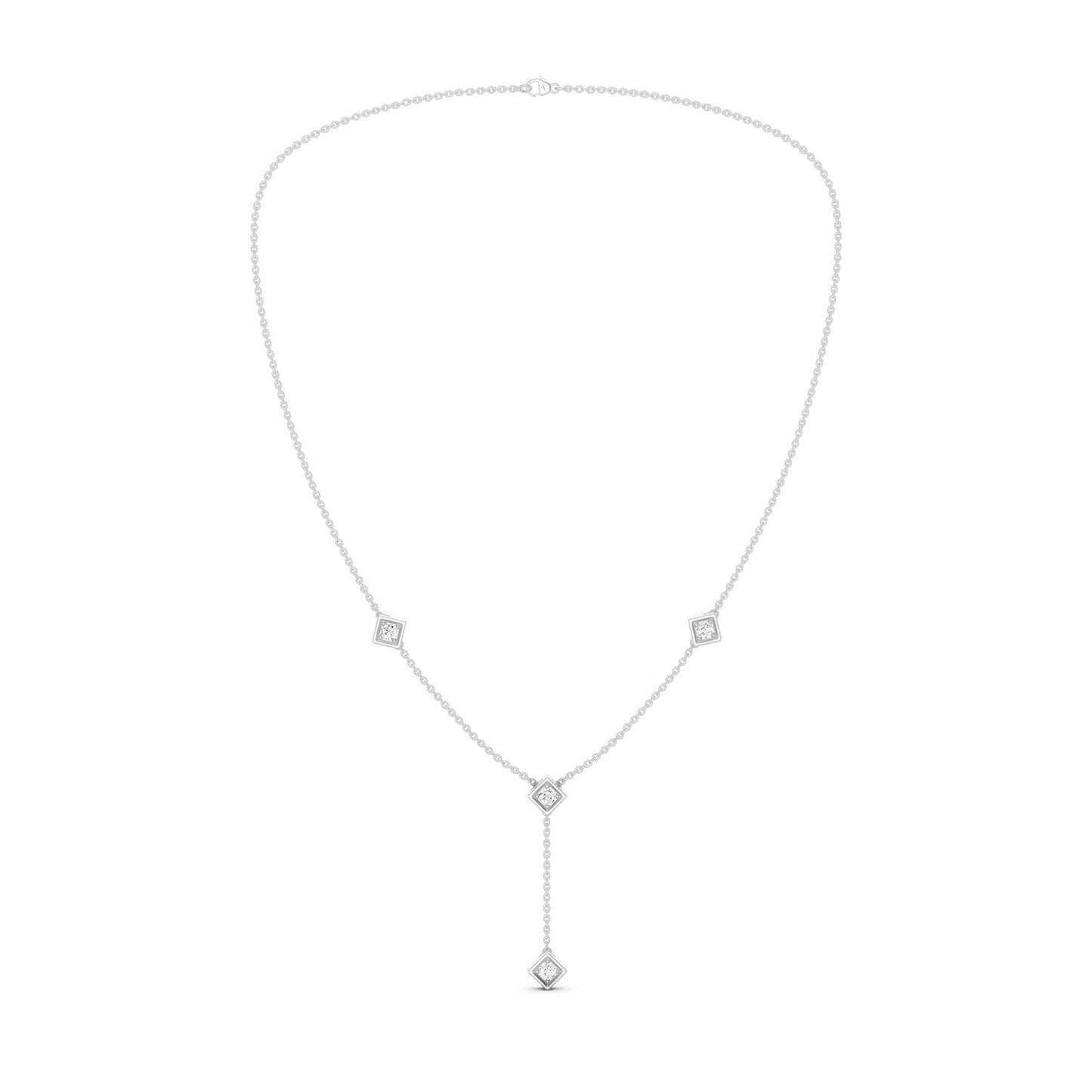 Cubic Stationed Y Necklace