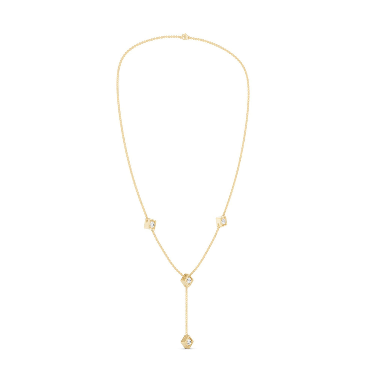 Cubic Stationed Y Necklace