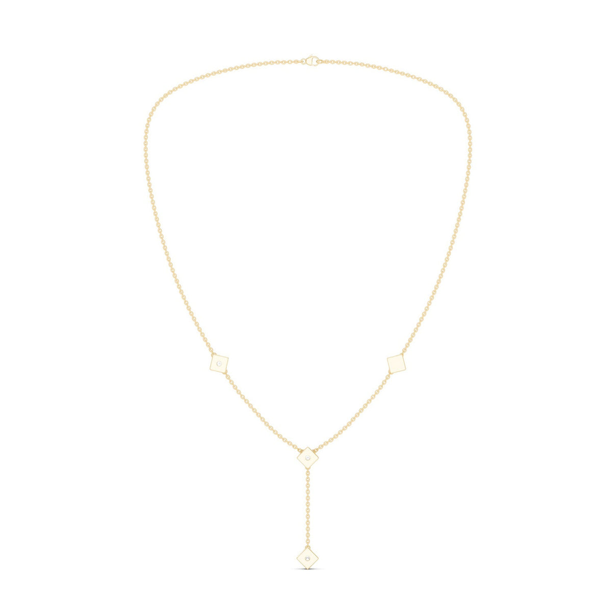 Cubic Stationed Y Necklace