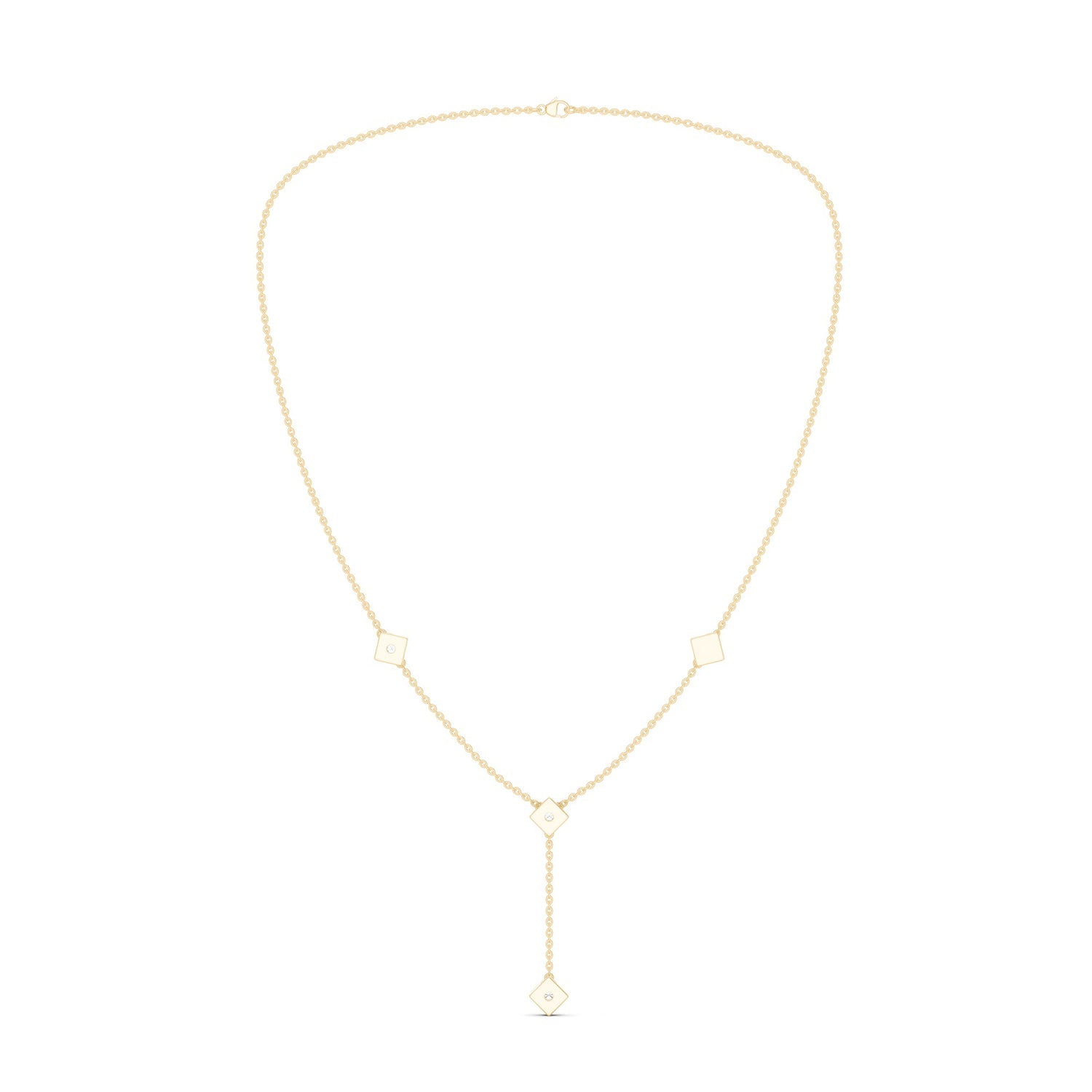 Cubic Stationed Y Necklace