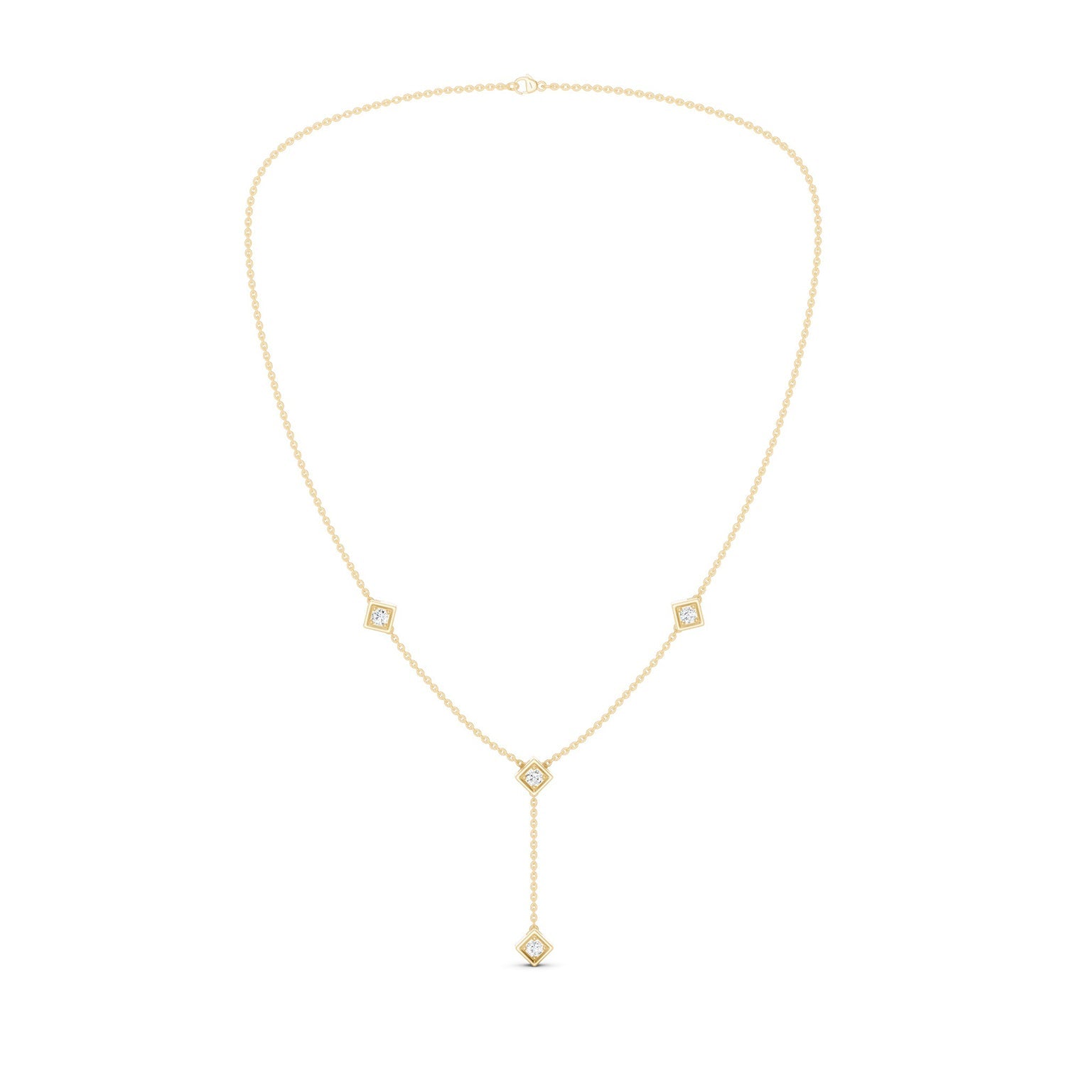 Cubic Stationed Y Necklace
