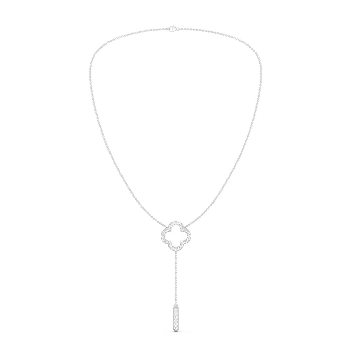 Silhouette Clover Drop Necklace