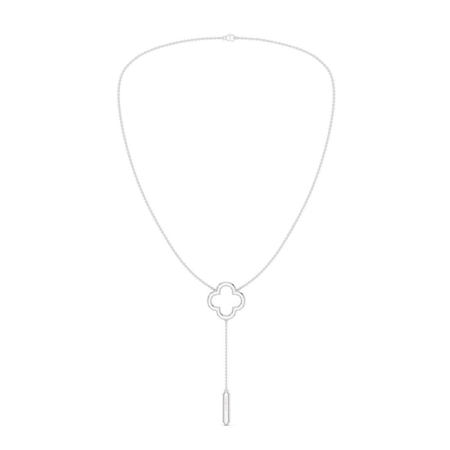 Silhouette Clover Drop Necklace