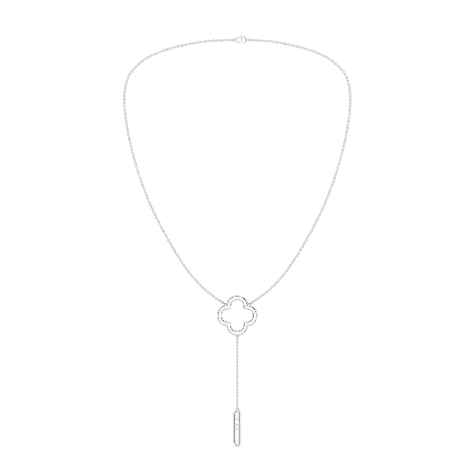 Silhouette Clover Drop Necklace