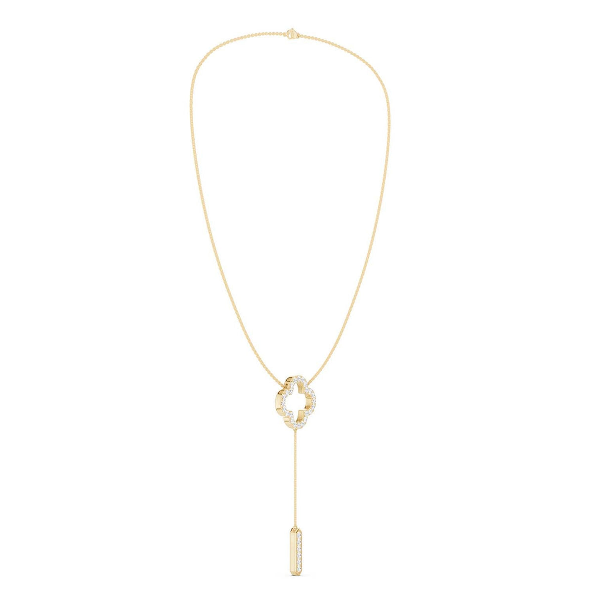 Silhouette Clover Drop Necklace