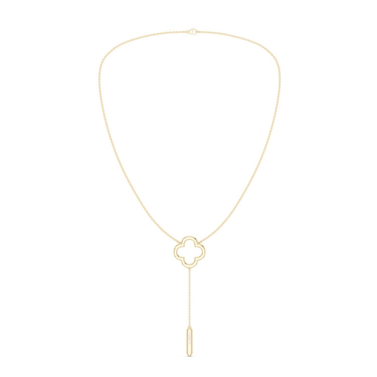 Silhouette Clover Drop Necklace