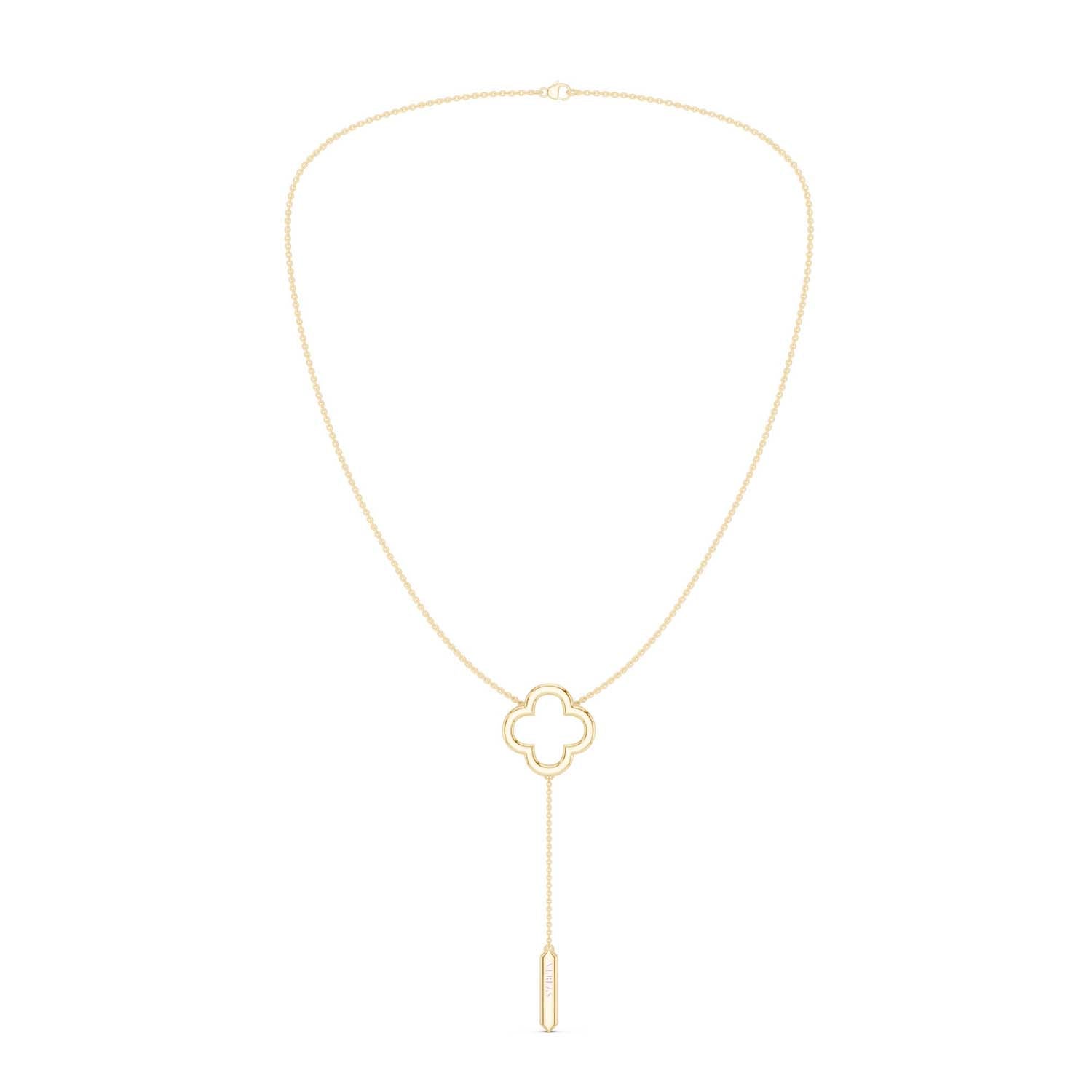 Silhouette Clover Drop Necklace