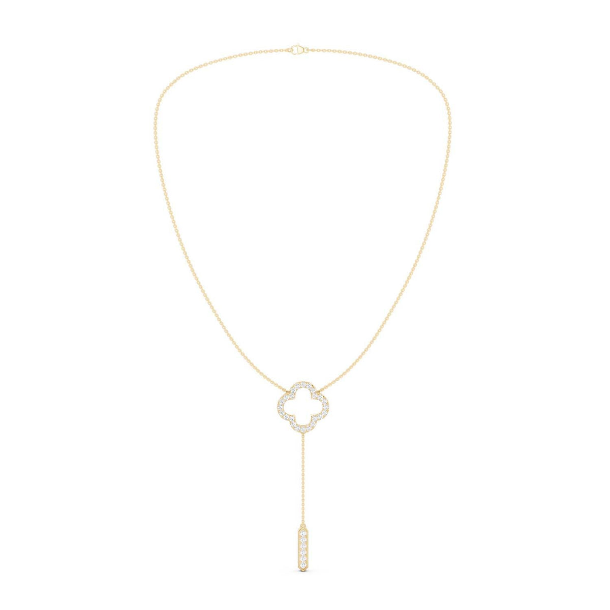 Silhouette Clover Drop Necklace