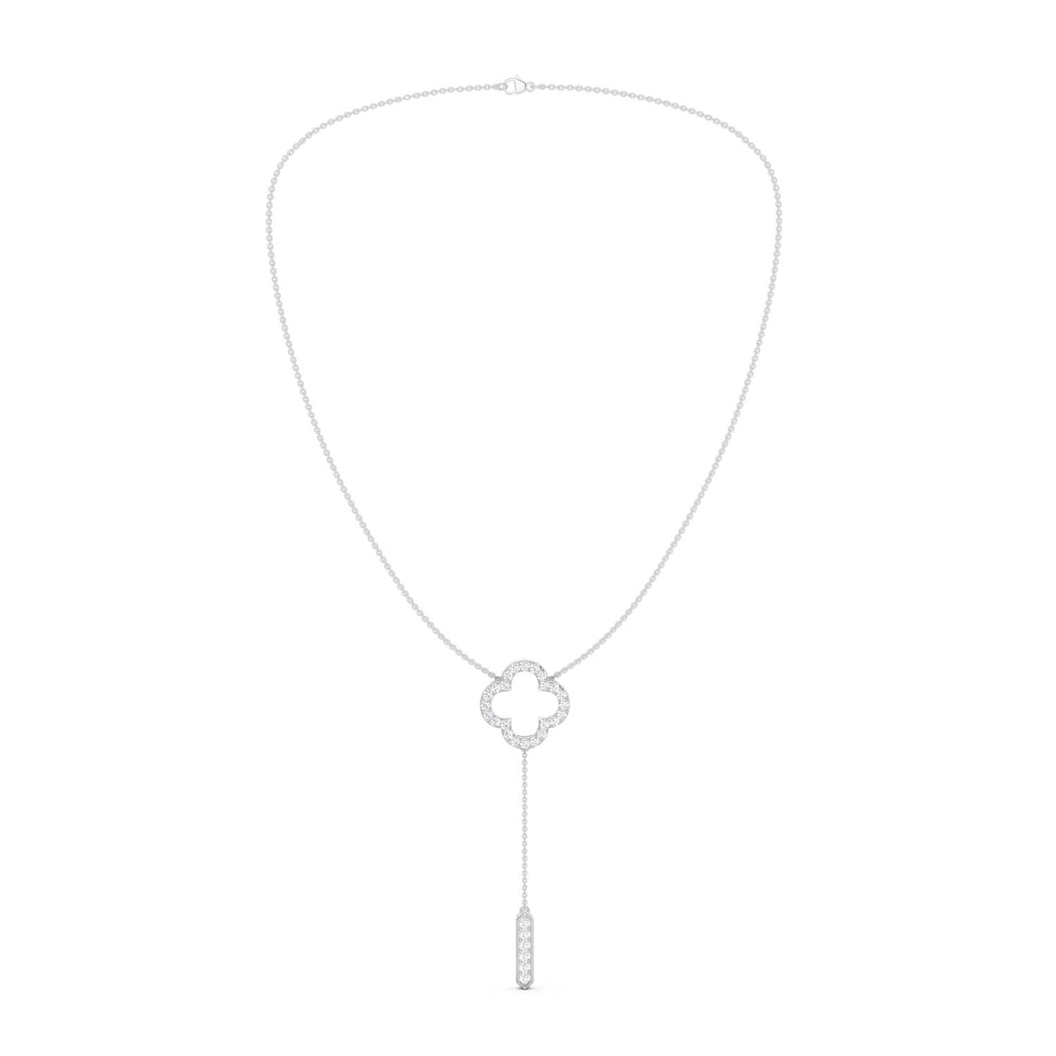 Silhouette Clover Drop Necklace