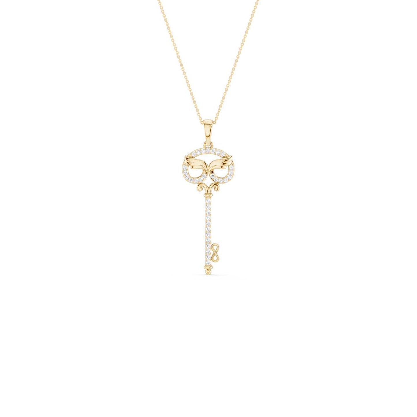 Angel Wings Key Necklace
