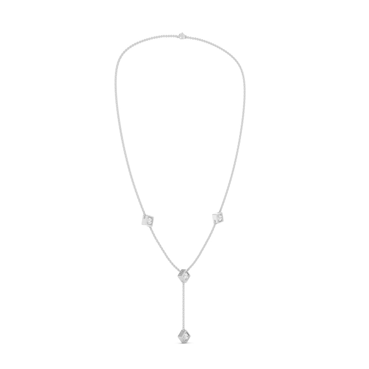 Cubic Stationed Y Necklace