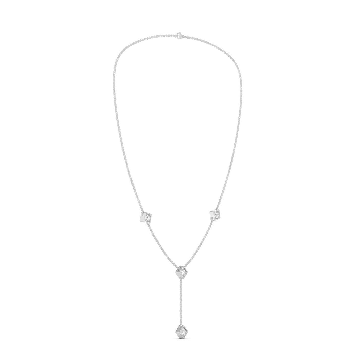 Cubic Stationed Y Necklace