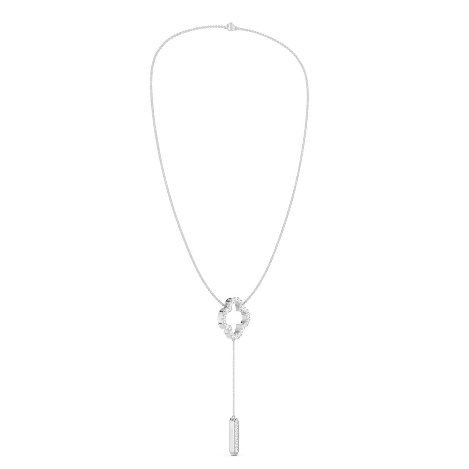 Silhouette Clover Drop Necklace