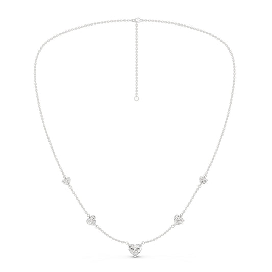 5 Heart Stationed Necklace
