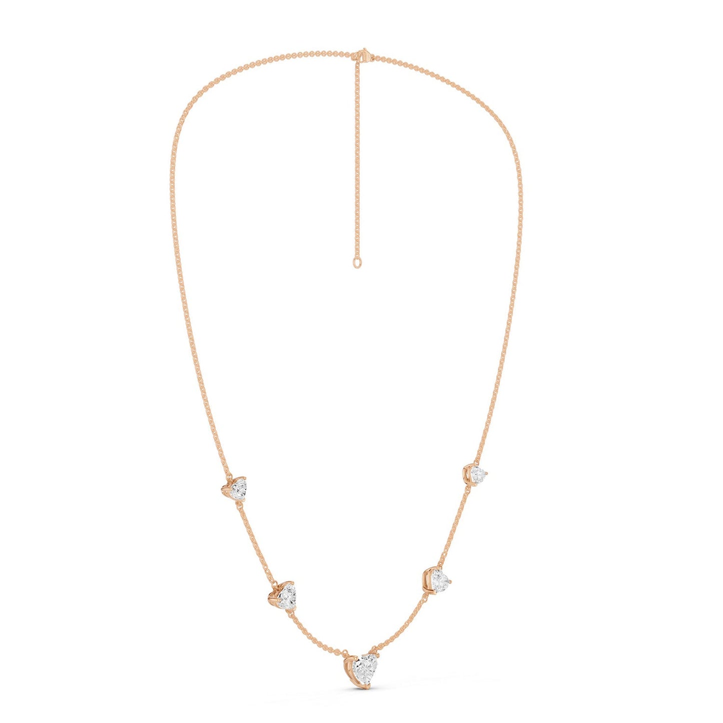 5 Heart Stationed Necklace