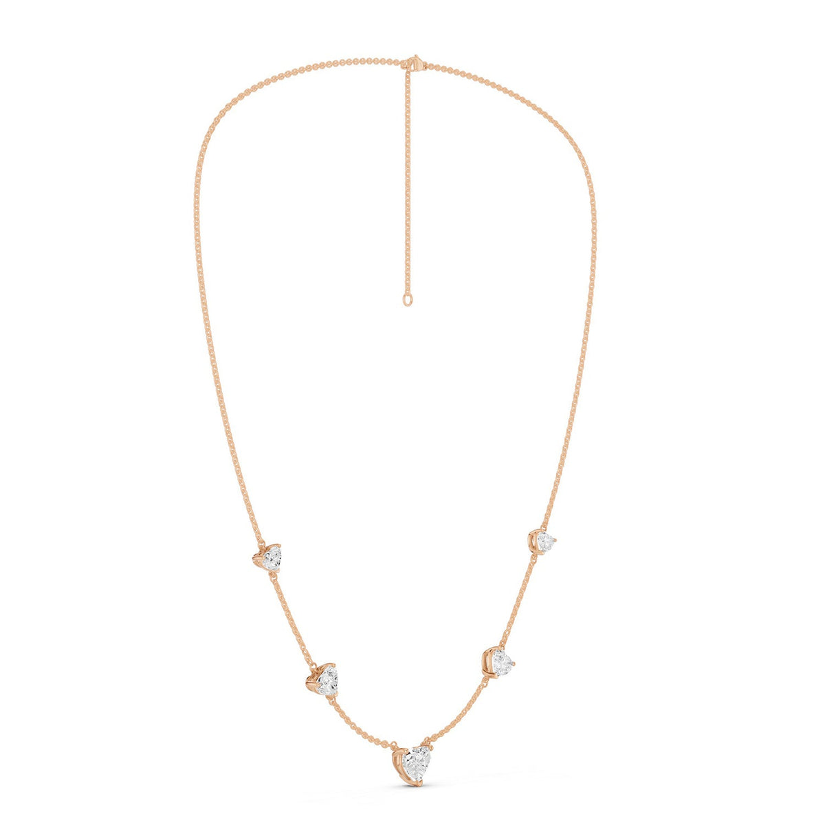 5 Heart Stationed Necklace