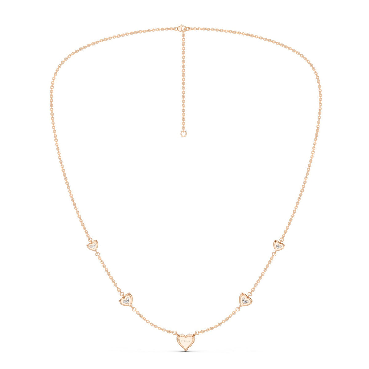 5 Heart Stationed Necklace