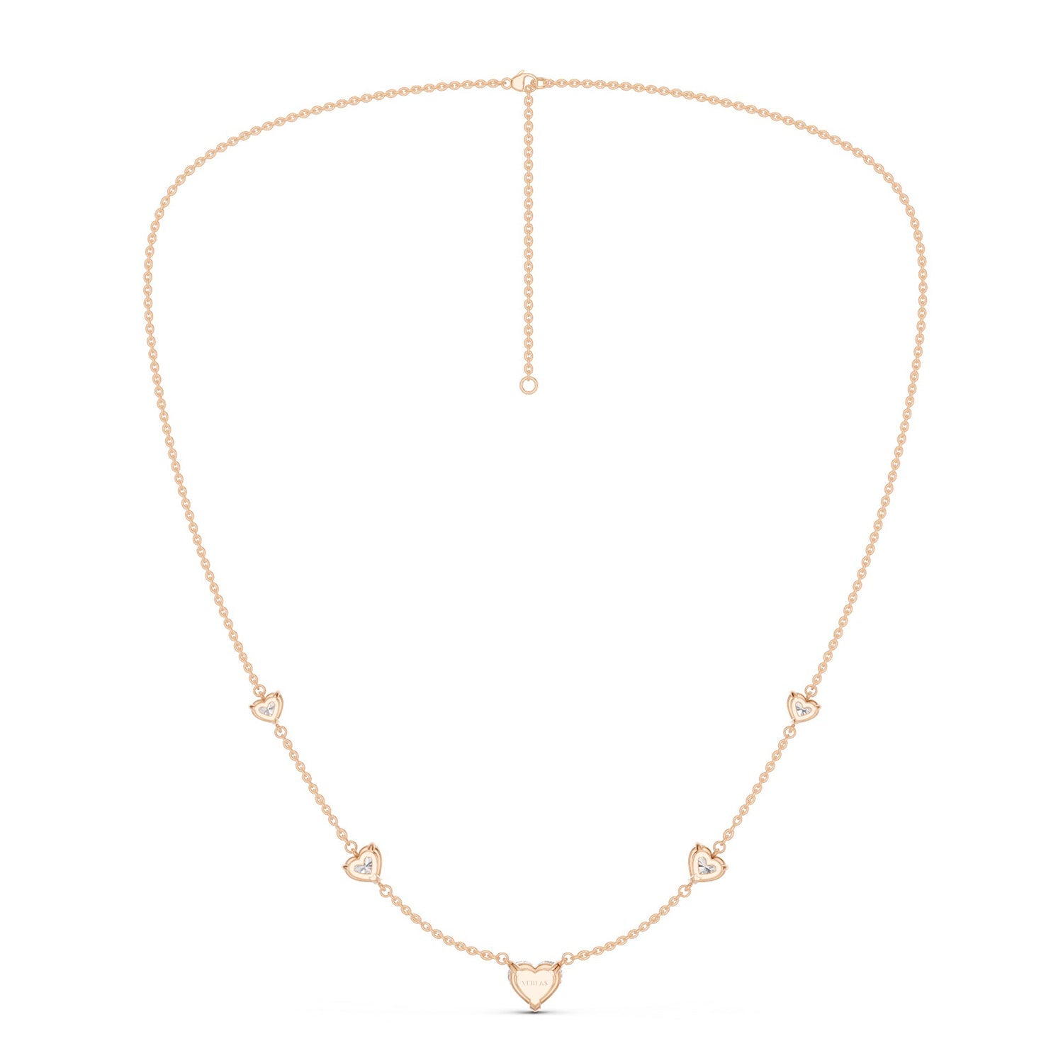 5 Heart Stationed Necklace