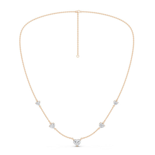 5 Heart Stationed Necklace