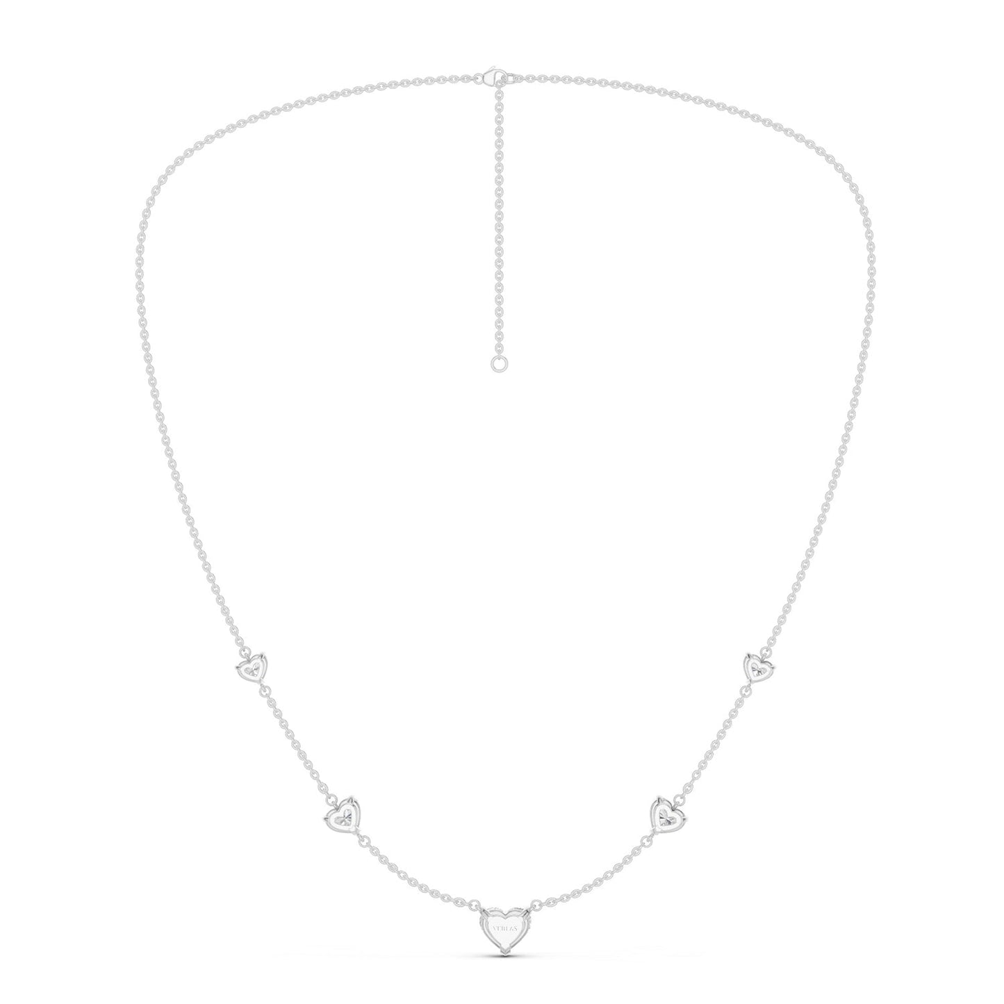 5 Heart Stationed Necklace
