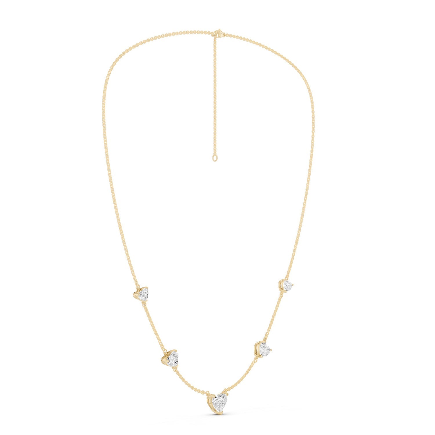 5 Heart Stationed Necklace