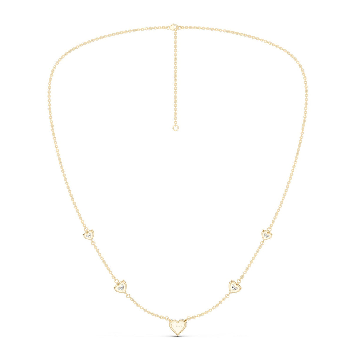 5 Heart Stationed Necklace