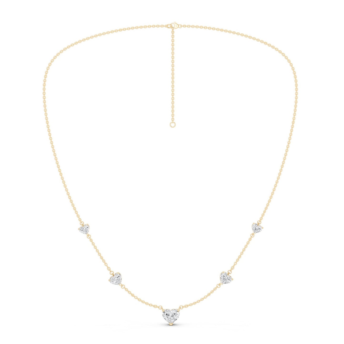 5 Heart Stationed Necklace