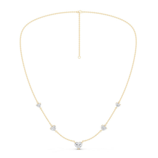 5 Heart Stationed Necklace