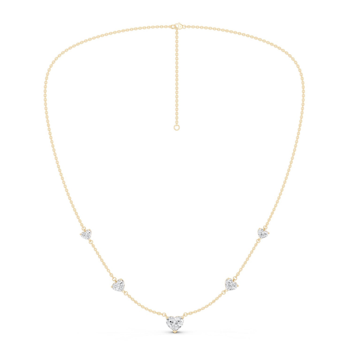 5 Heart Stationed Necklace