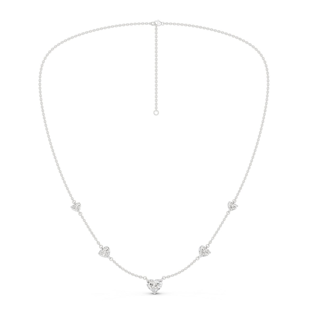 5 Heart Stationed Necklace