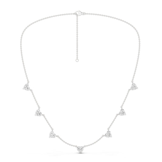 7-Stone Heart Diamond Necklace