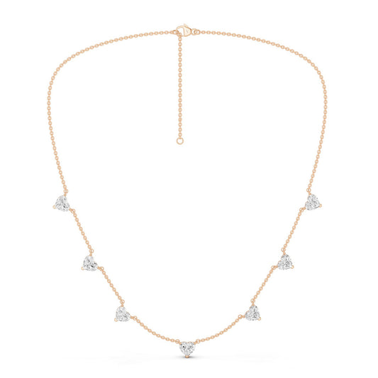 7-Stone Heart Diamond Necklace