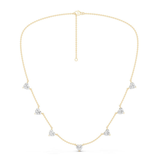 7-Stone Heart Diamond Necklace